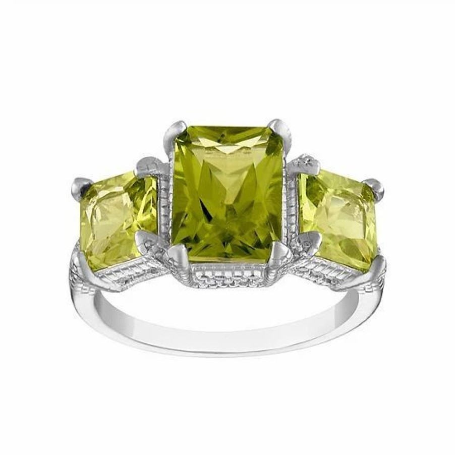 * Designs By Gioelli Sterling Silver Gemstone 3-Stone Ring | Jewelry