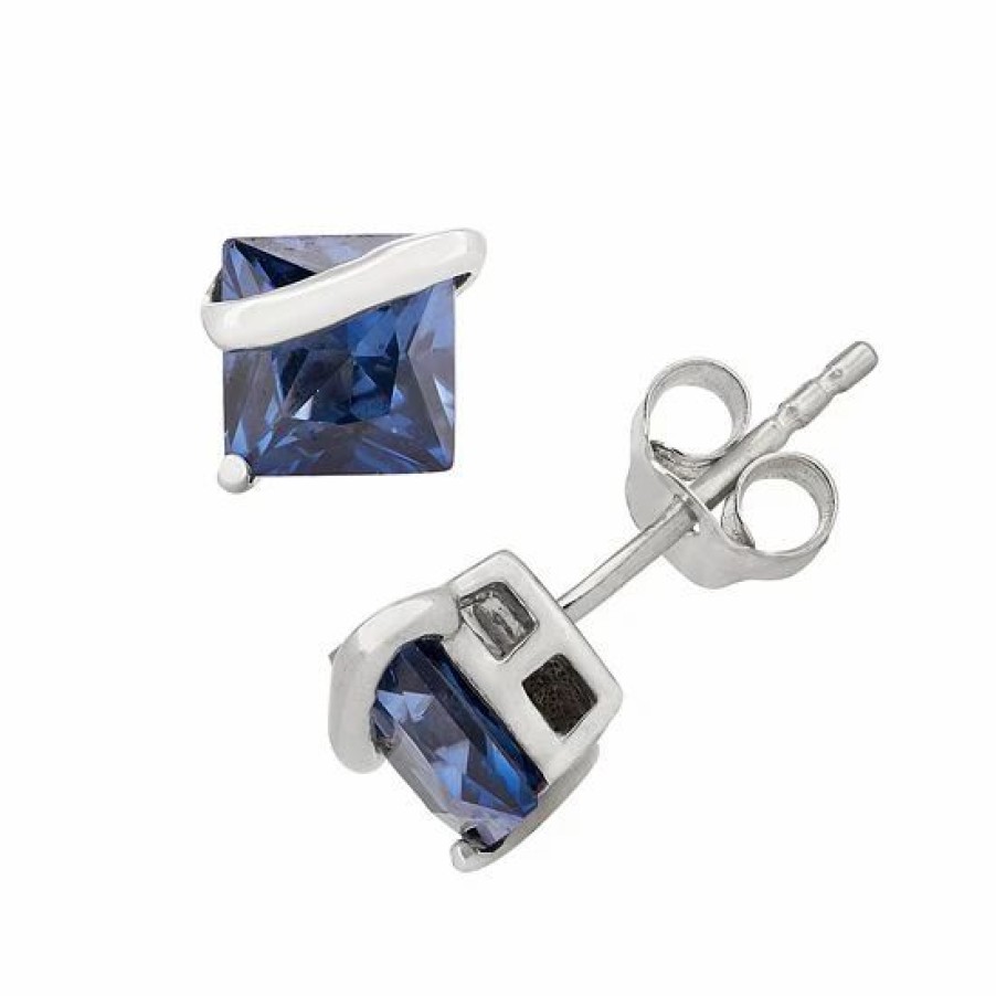 * Designs By Gioelli Lab-Created Sapphire Sterling Silver Stud Earrings | Jewelry