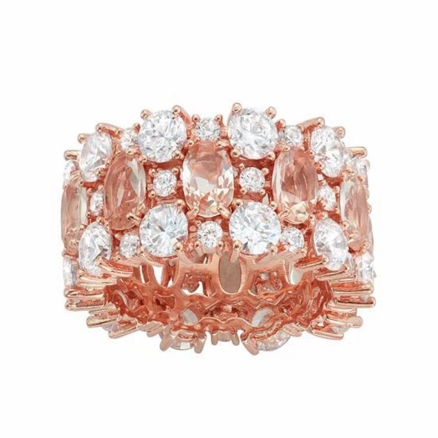 * Designs By Gioelli 14K Rose Gold Over Silver Simulated Morganite & Cubic Zirconia Ring | Jewelry