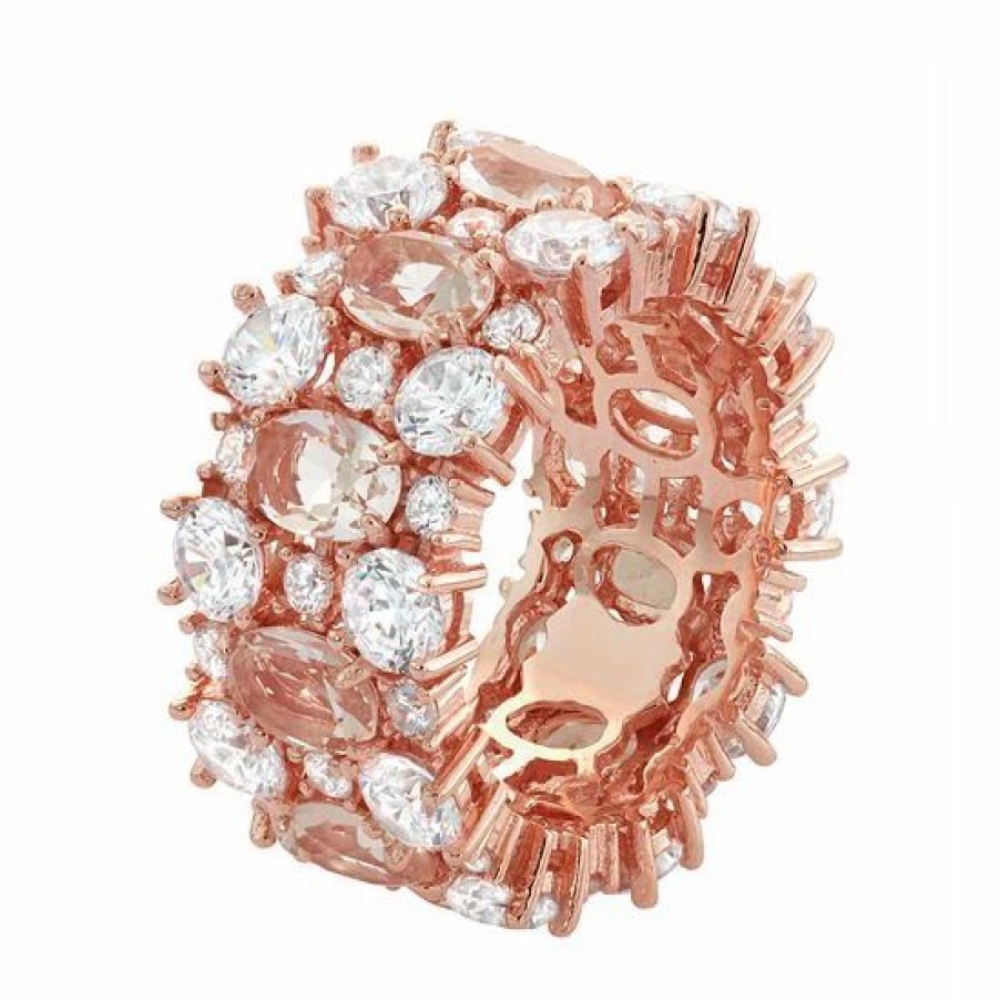 * Designs By Gioelli 14K Rose Gold Over Silver Simulated Morganite & Cubic Zirconia Ring | Jewelry